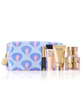 Estee Lauder Re-Nutriv Skincare Set with Blue and Pink Pouch